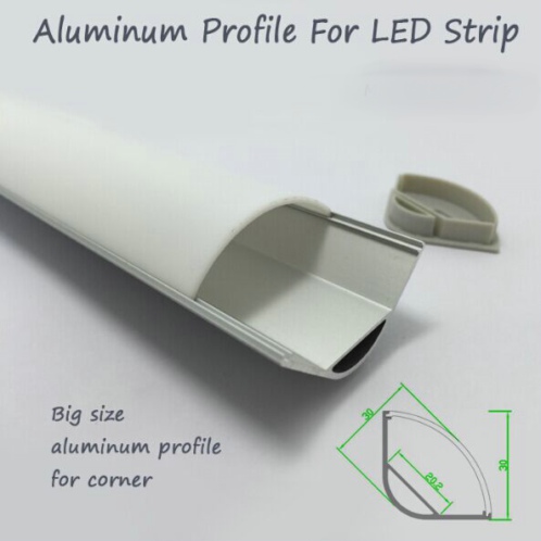 RMU-016 Alu-Profile/Strangpressprofile/Kanäle / eloxiertes Aluminium-Strangpressprofil mit Zubehör decken&end cap für 5050/3528/5730 flexierbare/starre Stange SMD LED-Streifen mit leichter Wärmeableitung Kanalwinkel Montageprofil