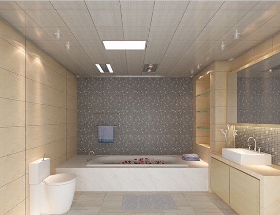 Square Ceiling SMD3014 Led Flat Panel Light 18W 60hz For Bathroom
