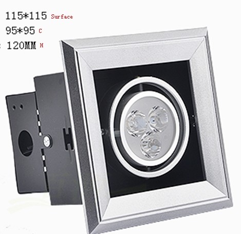Brightness 3W Led Grille Spotlight 4500K IP44 / AC 220 Volt Led Spotlight