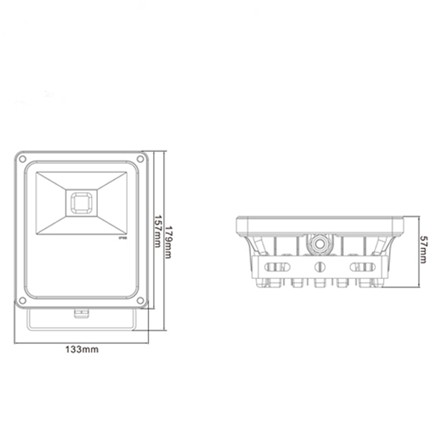 High CRI 80 10W Outdoor Led Flood Light Fixtures Aluminum , High Power Led Chip