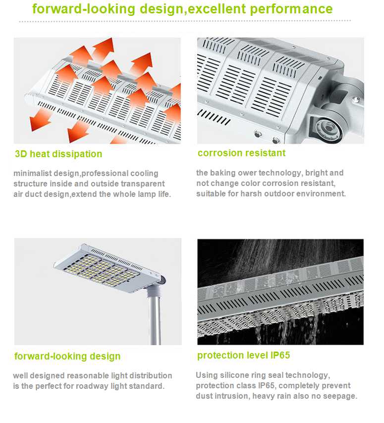 120Watt  Outdoor Led Street Lights High Power Bridgelux Chip Meanwell Driver UL CE