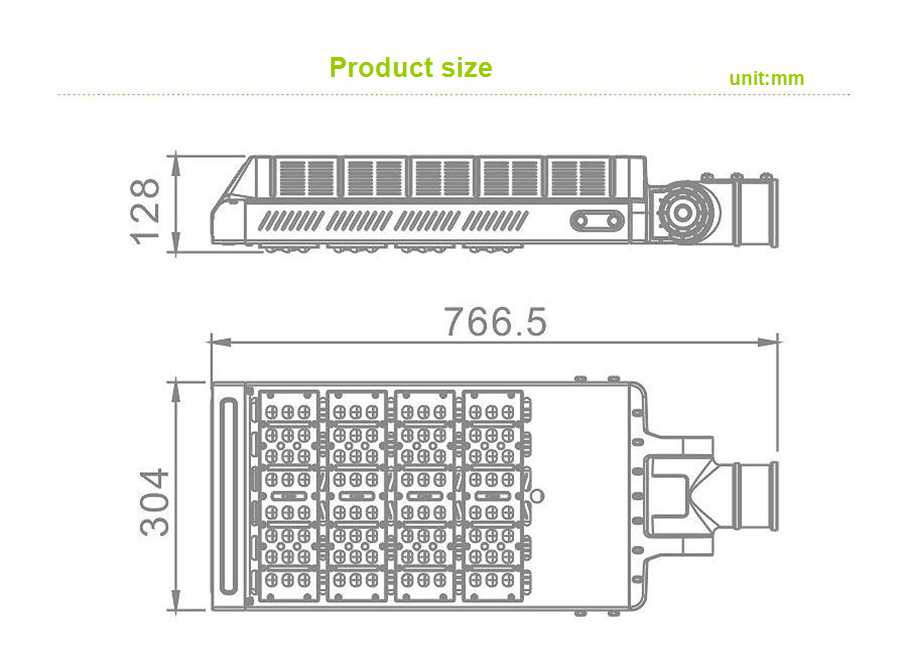 120Watt  Outdoor Led Street Lights High Power Bridgelux Chip Meanwell Driver UL CE